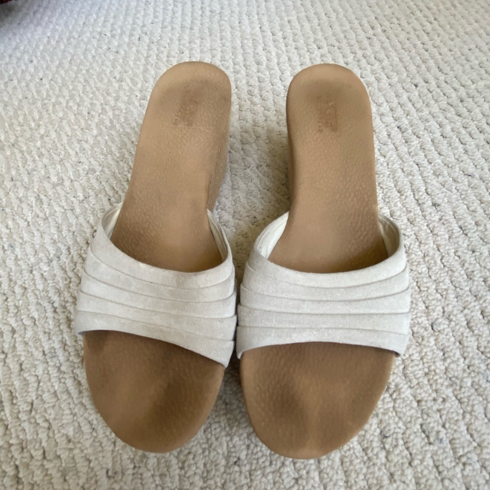 Ugg Ivory Suede Platform Sandals